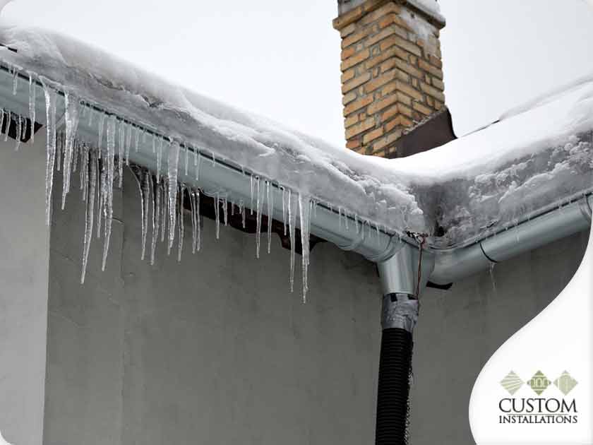 Gutters in winter
