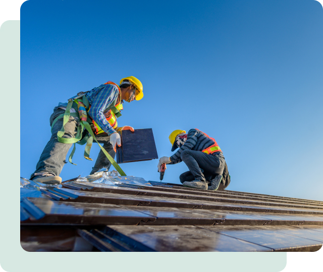 workers with yellow hard hats