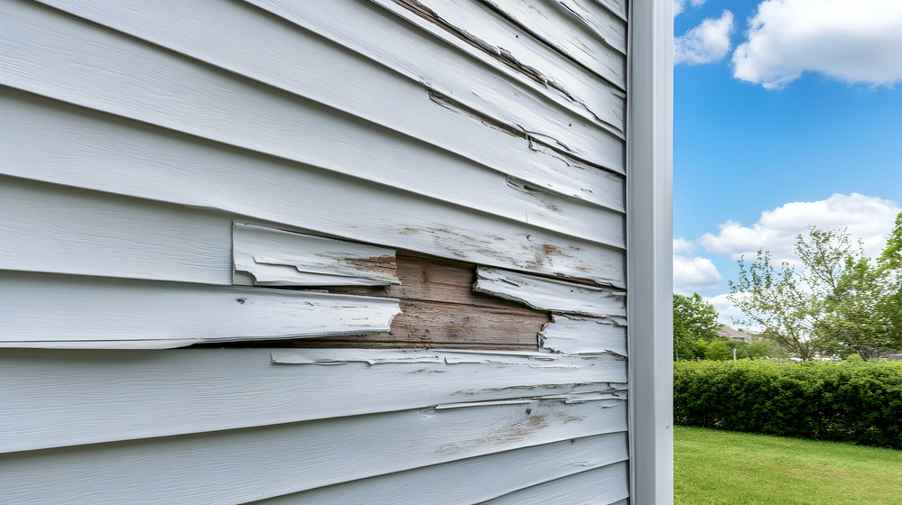 Damaged vinyl siding
